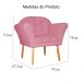 Kit 02 Poltronas Decorativa Amélia Pés Palito Suede Rosa
