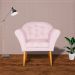 Kit 02 Poltronas Decorativa Amélia Pés Palito Suede Rosa Bebê