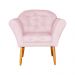 Kit 02 Poltronas Decorativa Amélia Pés Palito Suede Rosa Bebê