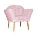 Kit 02 Poltronas Decorativa Amélia Pés Palito Suede Rosa Bebê