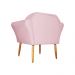 Kit 02 Poltronas Decorativa Amélia Pés Palito Suede Rosa Bebê