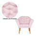 Kit 02 Poltronas Decorativa Amélia Pés Palito Suede Rosa Bebê