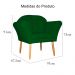 Kit 02 Poltronas Decorativa Amélia Pés Palito Suede Verde