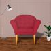 Kit 02 Poltronas Decorativa Amélia Pés Palito Suede Vermelho