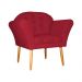 Kit 02 Poltronas Decorativa Amélia Pés Palito Suede Vermelho