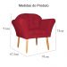 Kit 02 Poltronas Decorativa Amélia Pés Palito Suede Vermelho