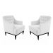 Kit 02 Poltronas Decorativa Clássica Capitonê Corino Branco - DS Móveis