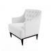 Kit 02 Poltronas Decorativa Clássica Capitonê Corino Branco - DS Móveis