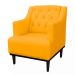 Kit 02 Poltronas Decorativa Clássica Capitonê Suede Amarelo - DS Móveis