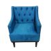 Kit 02 Poltronas Decorativa Clássica Capitonê Suede Azul Veludo - DS Móveis