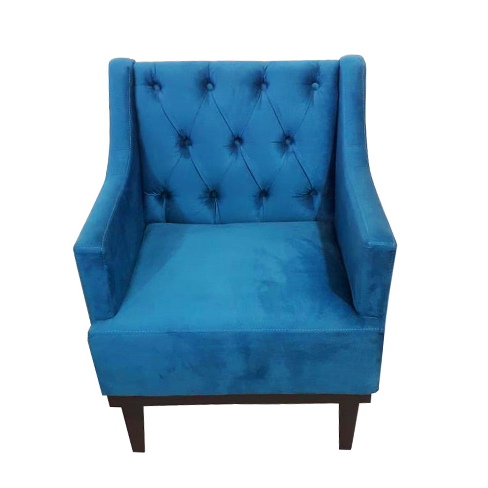Kit 02 Poltronas Decorativa Clássica Capitonê Suede Azul Veludo - DS Móveis