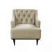 Kit 02 Poltronas Decorativa Clássica Capitonê Suede Bege - DS Móveis