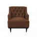 Kit 02 Poltronas Decorativa Clássica Capitonê Suede Marrom - DS Móveis