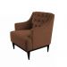 Kit 02 Poltronas Decorativa Clássica Capitonê Suede Marrom - DS Móveis