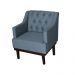 Kit 02 Poltronas Decorativa Clássica Linho Diversas Azul