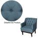 Kit 02 Poltronas Decorativa Clássica Linho Diversas Azul