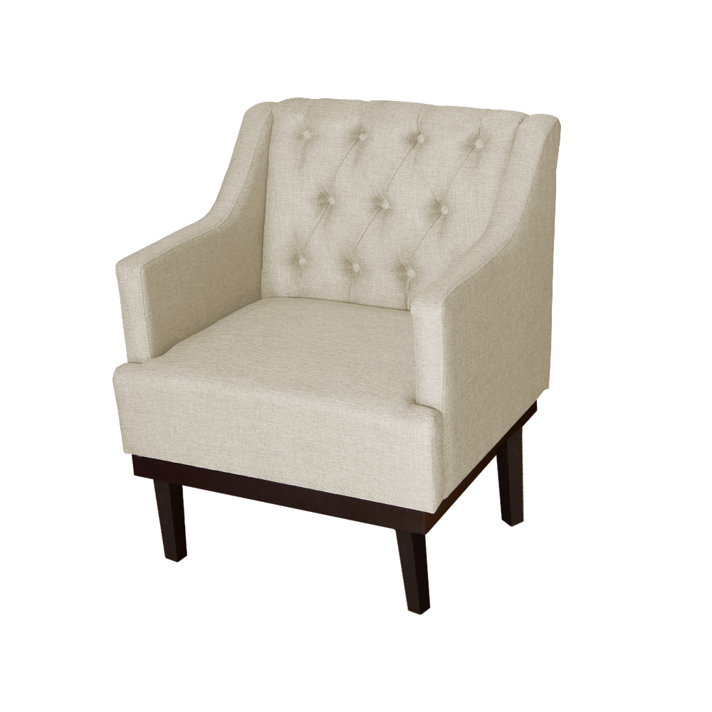 Kit 02 Poltronas Decorativa Clássica Linho Diversas Bege