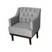 Kit 02 Poltronas Decorativa Clássica Linho Diversas Cinza