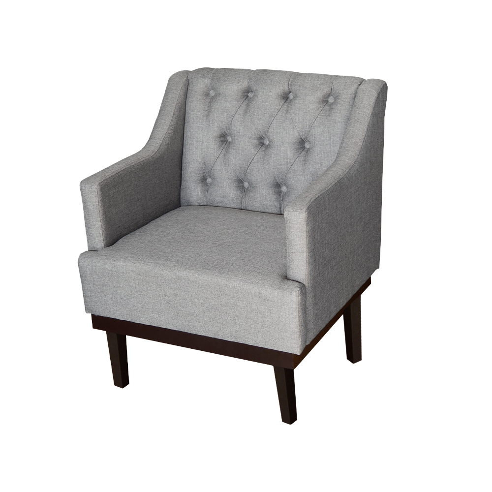 Kit 02 Poltronas Decorativa Clássica Linho Diversas Cinza