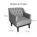 Kit 02 Poltronas Decorativa Clássica Linho Diversas Cinza