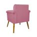 Kit 02 Poltronas Decorativa Elisa Pés Palito Suede Rosa