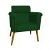 Kit 02 Poltronas Decorativa Elisa Pés Palito Suede Verde