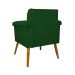 Kit 02 Poltronas Decorativa Elisa Pés Palito Suede Verde