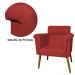 Kit 02 Poltronas Decorativa Elisa Pés Palito Suede Vermelho