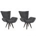 Kit 02 Poltronas Decorativa Emília Pés Tabaco Suede Cinza - DS Móveis
