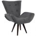Kit 02 Poltronas Decorativa Emília Pés Tabaco Suede Cinza - DS Móveis