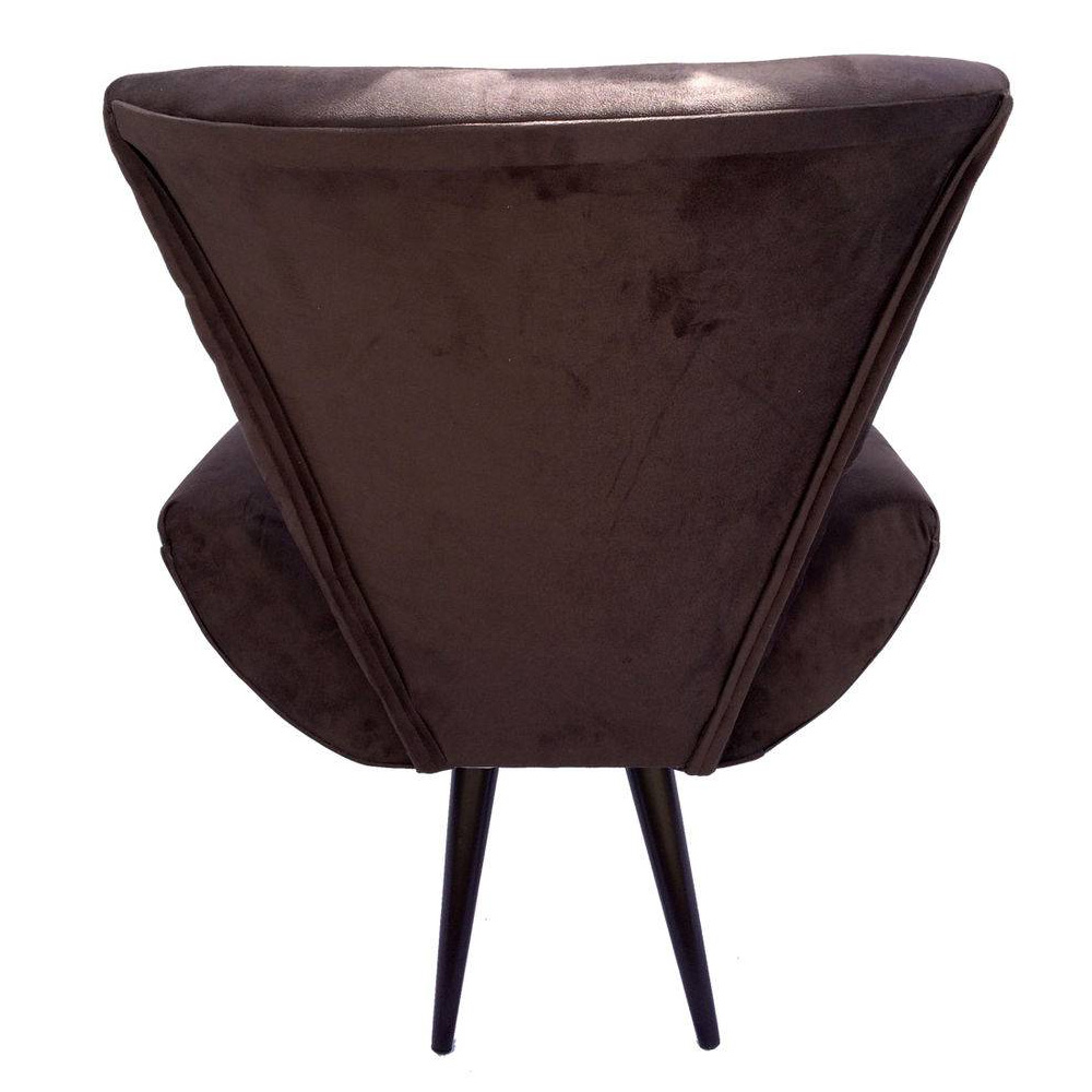 Kit 02 Poltronas Decorativa Emília Pés Tabaco Suede Marrom - DS Móveis