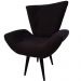 Kit 02 Poltronas Decorativa Emília Pés Tabaco Suede Preto - DS Móveis