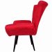 Kit 02 Poltronas Decorativa Emília Pés Tabaco Suede Vermelho - DS Móveis