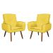 Kit 02 Poltronas Decorativa Emília Plus Amarela - Ds Móveis