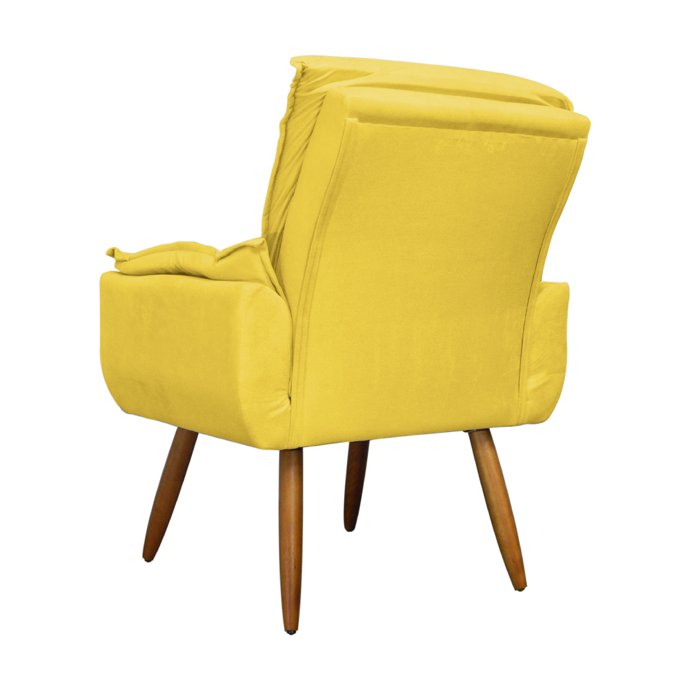 Kit 02 Poltronas Decorativa Emília Plus Amarela - Ds Móveis