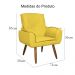 Kit 02 Poltronas Decorativa Emília Plus Amarela - Ds Móveis
