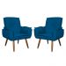 Kit 02 Poltronas Decorativa Emília Plus Suede Azul Royal - Ds Móveis