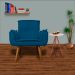 Kit 02 Poltronas Decorativa Emília Plus Suede Azul Royal - Ds Móveis