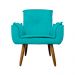 Kit 02 Poltronas Decorativa Emília Plus Suede Azul Turquesa - Ds Móveis