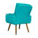 Kit 02 Poltronas Decorativa Emília Plus Suede Azul Turquesa - Ds Móveis