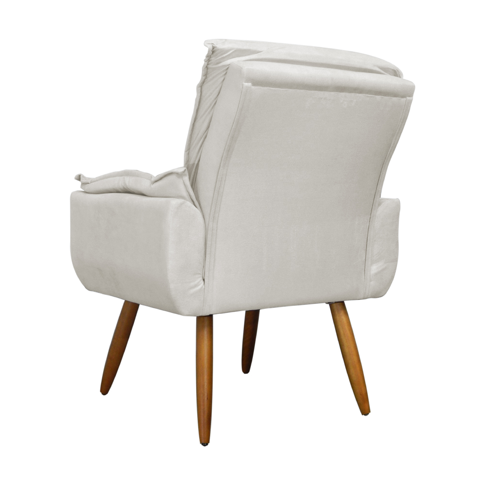 Kit 02 Poltronas Decorativa Emília Plus Suede Bege - Ds Móveis