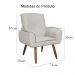 Kit 02 Poltronas Decorativa Emília Plus Suede Bege - Ds Móveis