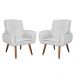 Kit 02 Poltronas Decorativa Emília Plus Suede Branco - Ds Móveis