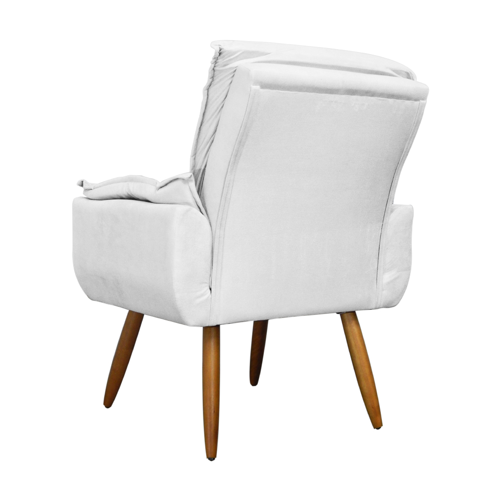 Kit 02 Poltronas Decorativa Emília Plus Suede Branco - Ds Móveis
