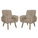 Kit 02 Poltronas Decorativa Emília Plus Suede Capuccino - Ds Móveis