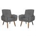 Kit 02 Poltronas Decorativa Emília Plus Suede Cinza - Ds Móveis