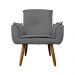 Kit 02 Poltronas Decorativa Emília Plus Suede Cinza - Ds Móveis