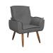 Kit 02 Poltronas Decorativa Emília Plus Suede Cinza - Ds Móveis