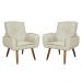Kit 02 Poltronas Decorativa Emília Plus Suede Diversas Marfim