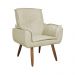Kit 02 Poltronas Decorativa Emília Plus Suede Diversas Marfim